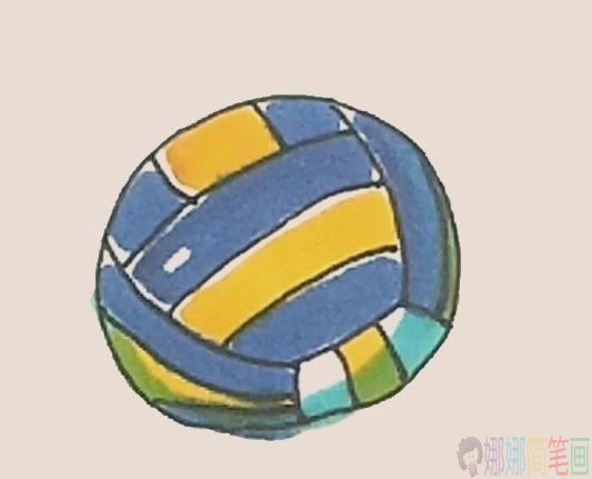 排球简笔画画法,排球怎么画-1