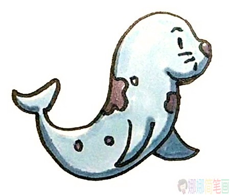海豹的简单画法步骤-1