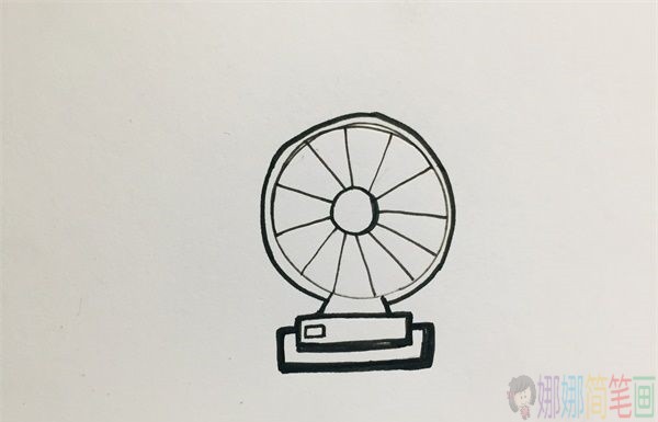 电风扇简笔画画法-3