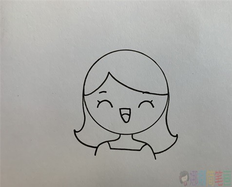 英语老师小朋友简笔画画法-5