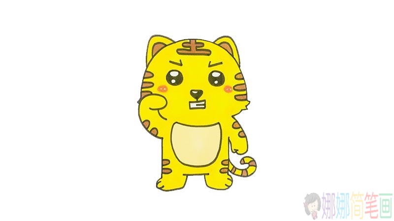 Q版老虎简笔画,小老虎儿童画-1