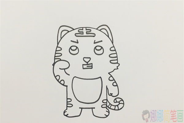 Q版老虎简笔画,小老虎儿童画-4