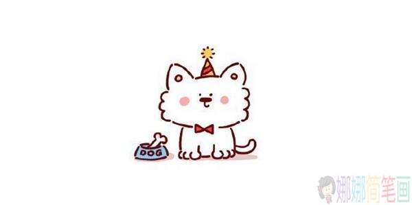 猫咪简笔画画法,Q版小猫简笔画-1