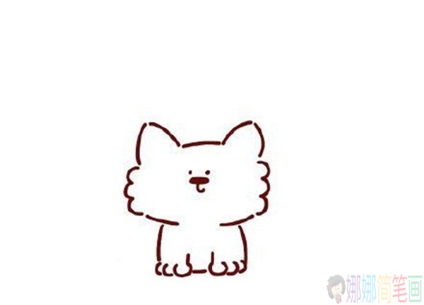 猫咪简笔画画法,Q版小猫简笔画-4