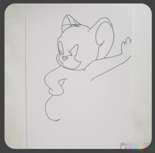 猫和老鼠杰瑞简笔画画法-3