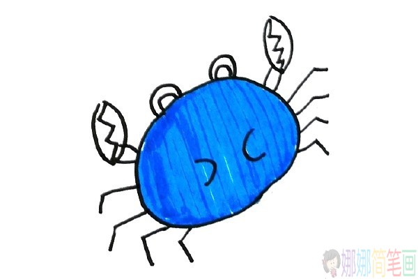 螃蟹简笔画,螃蟹怎么画-4