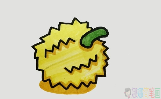 简单的榴莲简笔画,榴莲儿童画-1