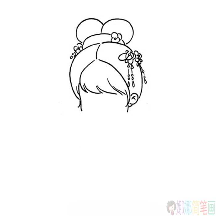 可爱的古风少女简笔画-3