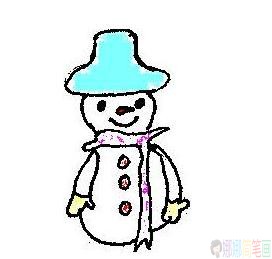 圣诞节雪人简笔画,雪人的简单画法-1