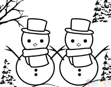 圣诞节雪人简笔画,雪人的简单画法-2