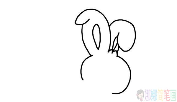 小白兔儿童简笔画画法,兔子简笔画教程-3