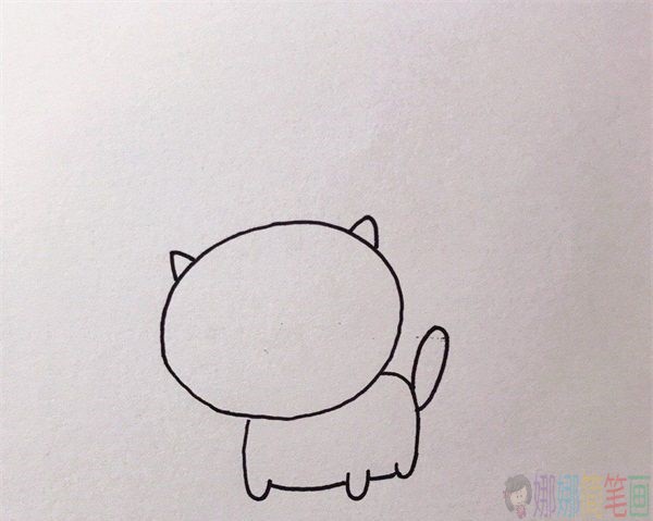 简单易学的小猫简笔画画法-4