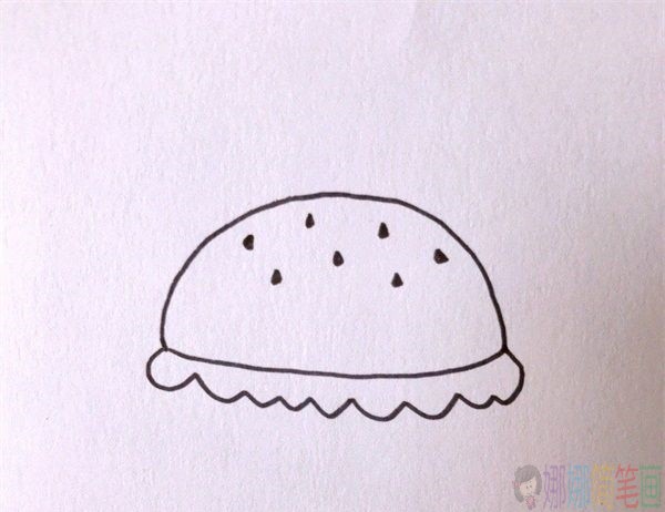 汉堡包简笔画,汉堡儿童画怎么画-3