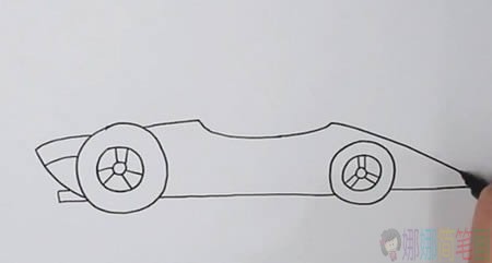 帅气的赛车简笔画,赛车儿童画法-3