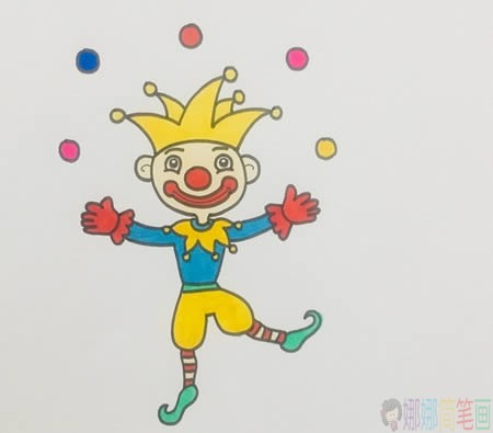 马戏团小丑简笔画,小丑儿童简笔画图片-1