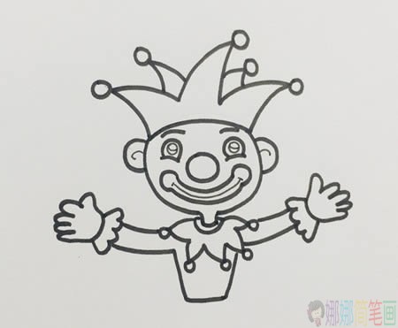 马戏团小丑简笔画,小丑儿童简笔画图片-4