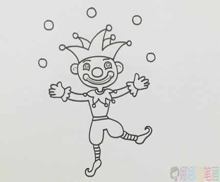 马戏团小丑简笔画,小丑儿童简笔画图片-5
