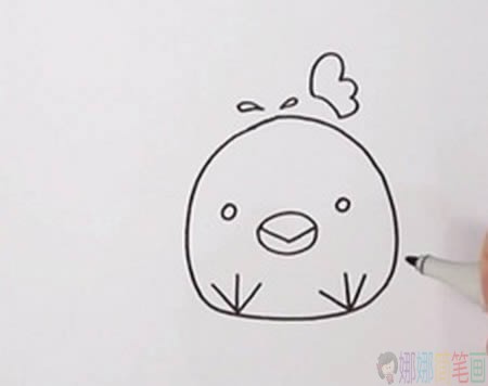 刚出生的小鸡简笔画,小鸡儿童简笔画步骤-2