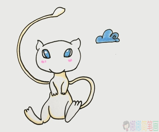 宠物小精灵梦幻简笔画画法教程-1