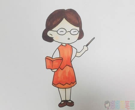 语文老师简笔画,语文老师怎么画-1