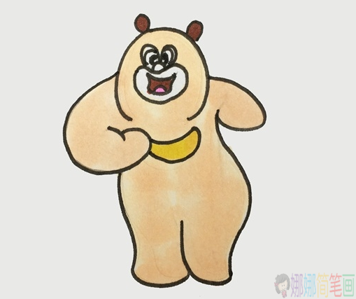 熊二简笔画画法步骤-1