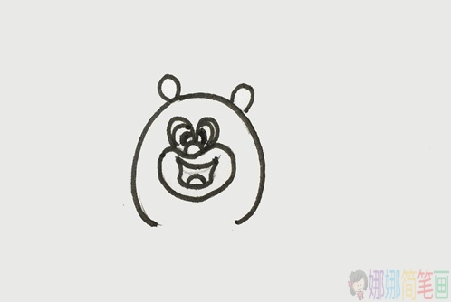 熊二简笔画画法步骤-2