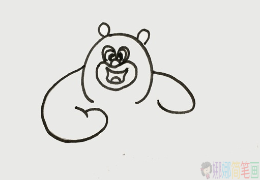 熊二简笔画画法步骤-3