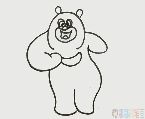 熊二简笔画画法步骤-4