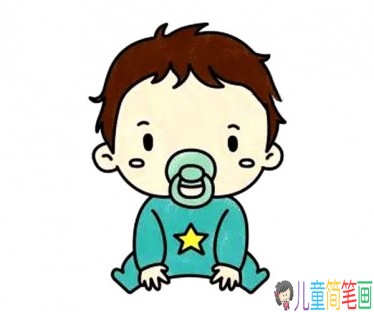 萌娃宝宝简笔画的画法-6