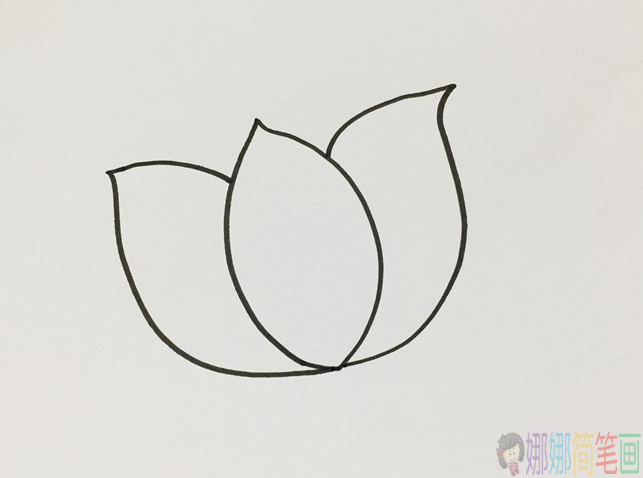 好看的荷花简笔画步骤,简笔画图片-1
