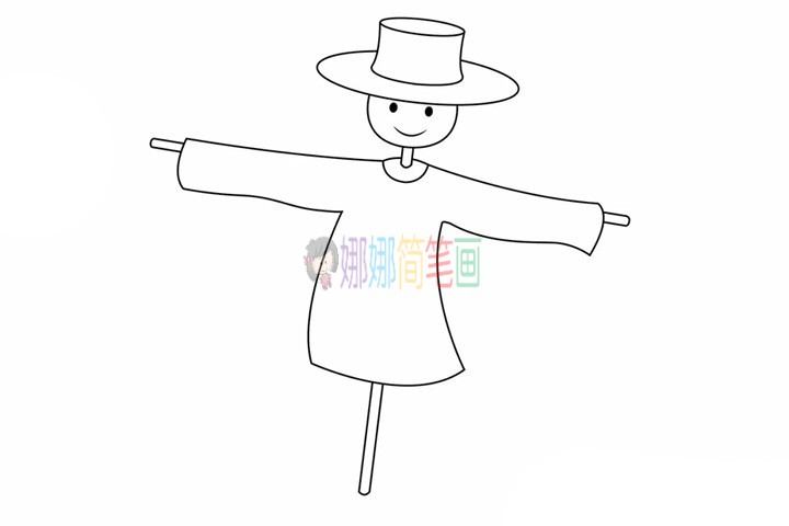 稻草人儿童简笔画-6
