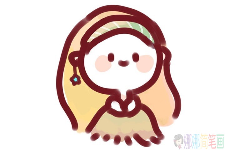 冬季的可爱少女简笔画图集-2