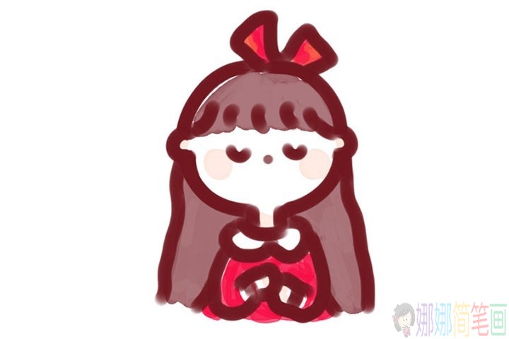 冬季的可爱少女简笔画图集-3