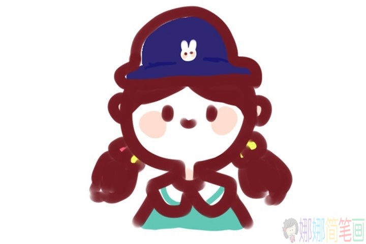 冬季的可爱少女简笔画图集-7
