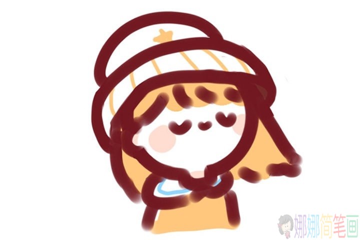 冬季的可爱少女简笔画图集-9