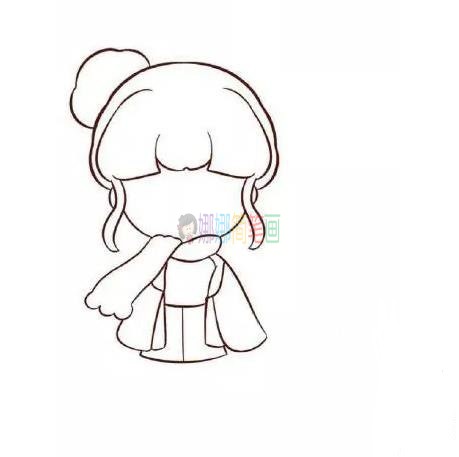 戴围巾的女孩简笔画,冬天的女孩简笔画-3