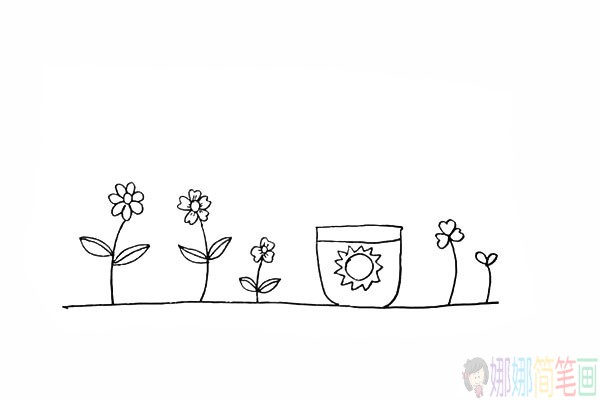 好看的向日葵的简笔画,向日癸的画法-10
