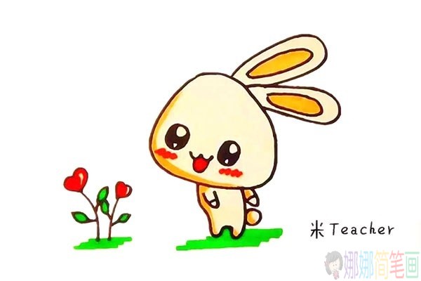 小白兔怎么画,小白兔简笔画教程-9