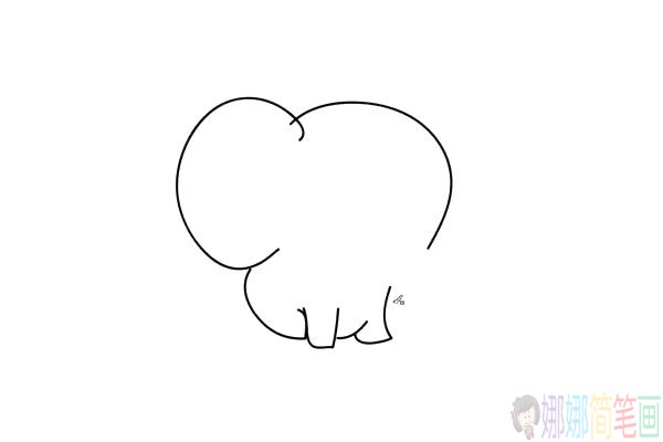 可爱的小象儿童简笔画法-3