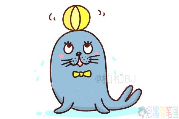 海狮儿童简笔画图片,海狮怎么画-10