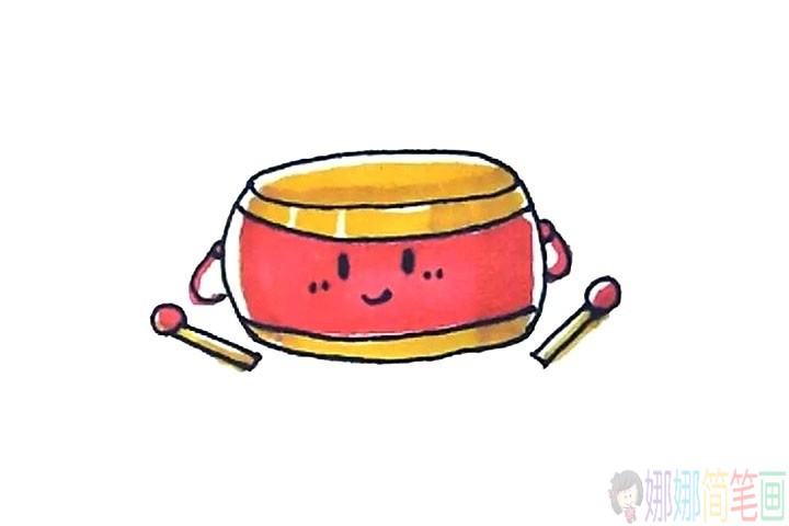 大鼓简笔画,大鼓的画法-8