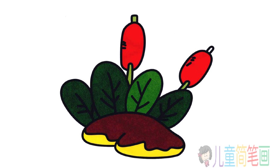 蒲棒的简笔画画法-2