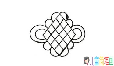 喜庆的中国结简笔画画法步骤-3