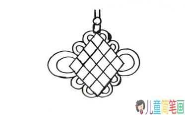 喜庆的中国结简笔画画法步骤-4