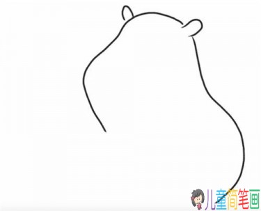 呆萌可爱的小豚鼠简笔画-1