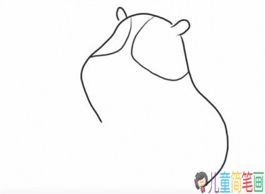 呆萌可爱的小豚鼠简笔画-2