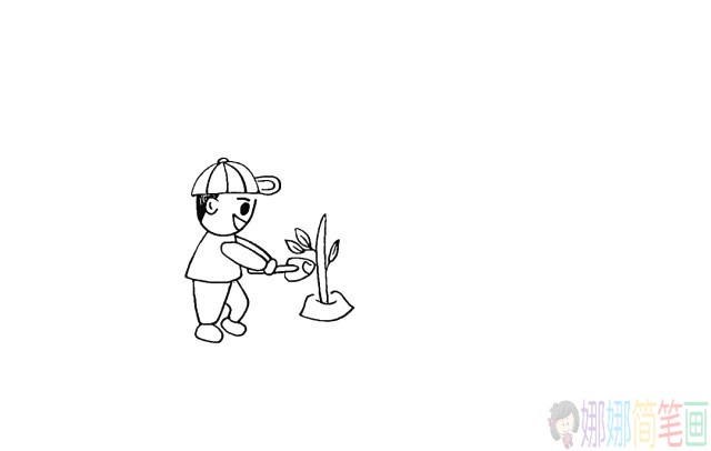 小朋友植树种树怎么画-7
