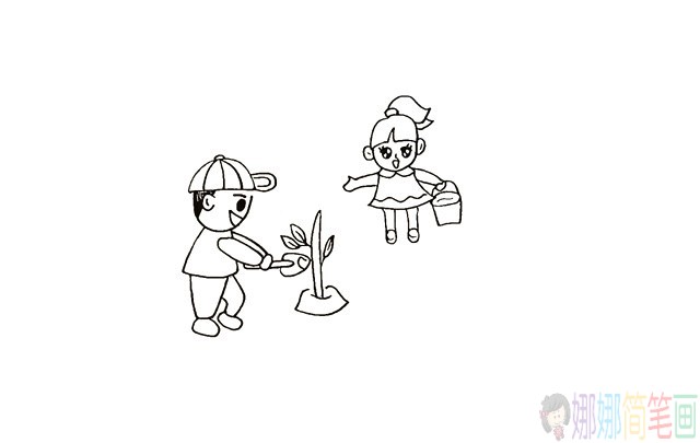 小朋友植树种树怎么画-11