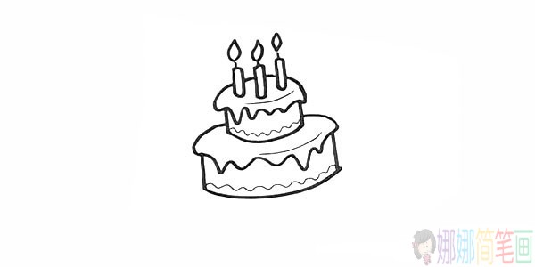 生日蛋糕怎么画,生日蛋糕儿童简笔画-7