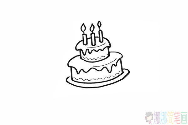 生日蛋糕怎么画,生日蛋糕儿童简笔画-8